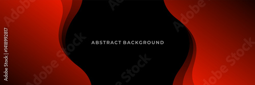 Obraz na płótnie Red and Black Abstract Wave Background with Center Text Space w salonie