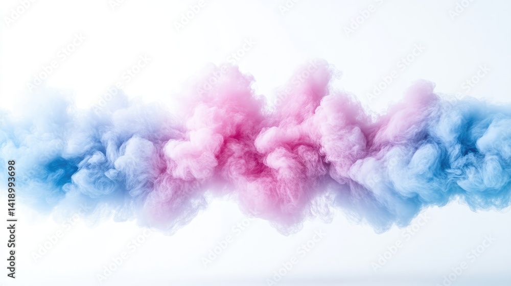 Fototapeta premium Delicate blend of pastel pink and blue smoke