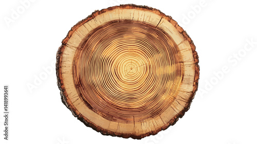 high-resolution close-up of a cross section of a tree trunk. The image shows a detailed view of the concentric growth rings, showing variations in color and density.