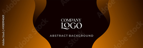 Obraz na płótnie Dark Brown Abstract Wave Background with Company Logo Placeholder w salonie