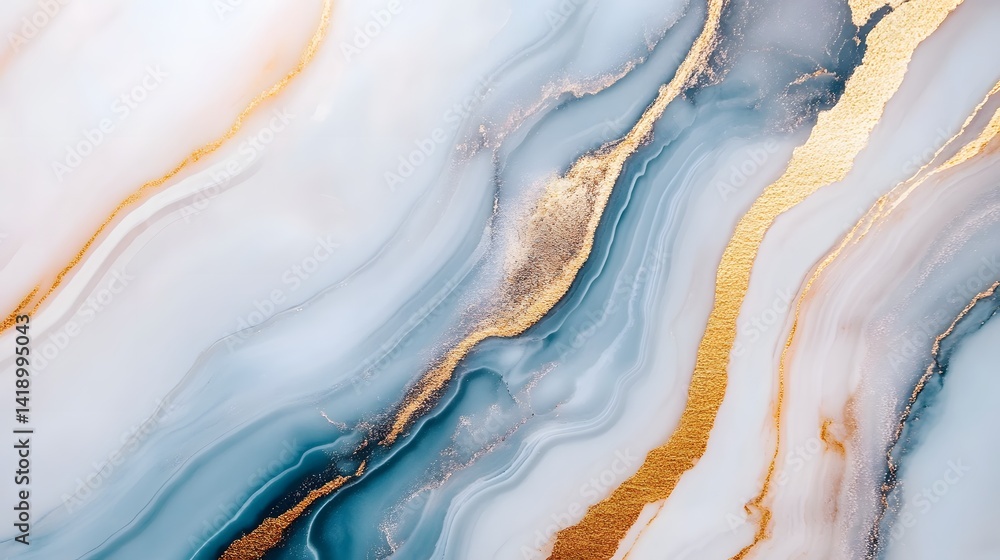 Obraz premium Elegant and Polished Marble Texture with Subtle Golden Veins in Soft White Tones