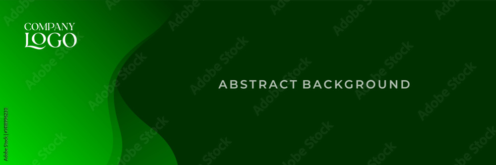 Green Abstract Wave Background with Company Logo Placeholder