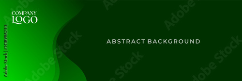 Obraz na płótnie Green Abstract Wave Background with Company Logo Placeholder w salonie