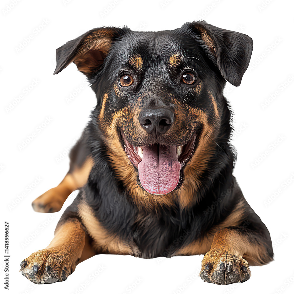 Obraz premium Relaxed dog lying down png charming canine repose png elegant pet comfort moment png refined animal relaxation png dynamic casual pet portrait png transparent background image