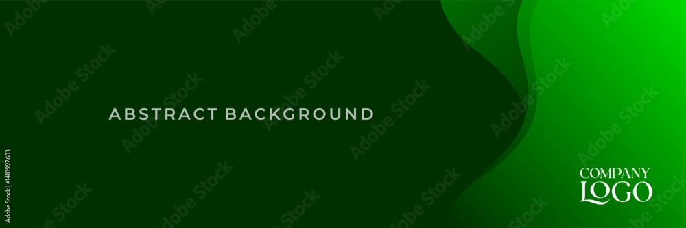 Green Abstract Wave Background with Company Logo Placeholder
