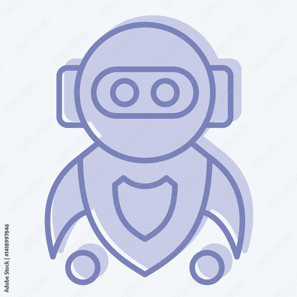 Obraz premium Icon Machine Learning. related to Artificial Intelligence symbol. two tone style