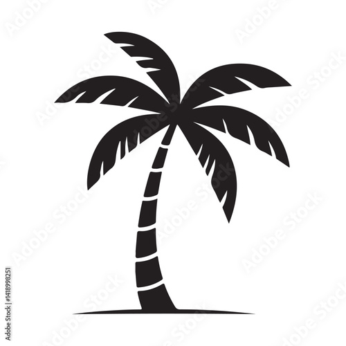 Palm tree black isolated silhouette icon vector design with a white background