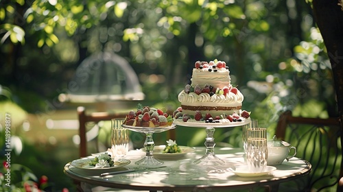 Summer garden party cake dessert