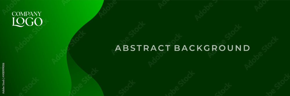 Green Abstract Wave Background with Company Logo Placeholder
