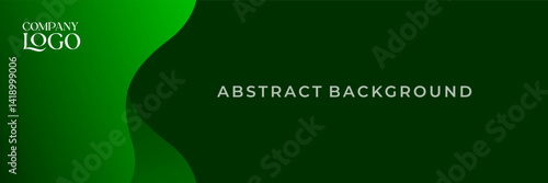 Obraz na płótnie Green Abstract Wave Background with Company Logo Placeholder w salonie