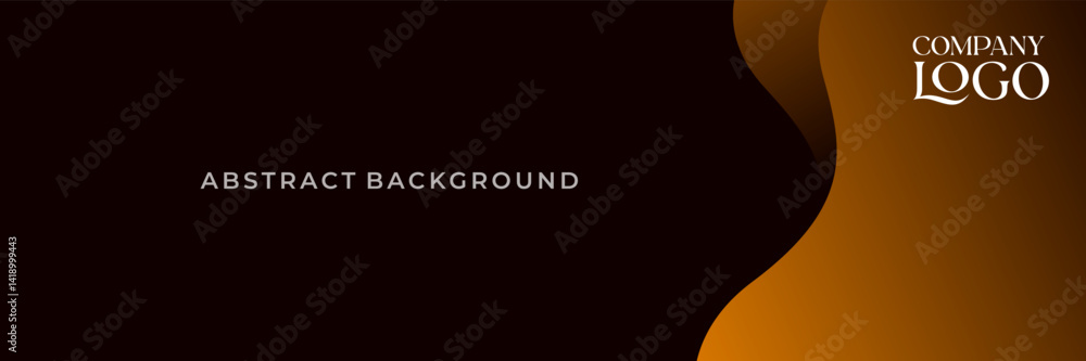 Dark Brown Abstract Wave Background with Company Logo Placeholder