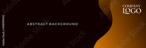 Obraz na płótnie Dark Brown Abstract Wave Background with Company Logo Placeholder w salonie