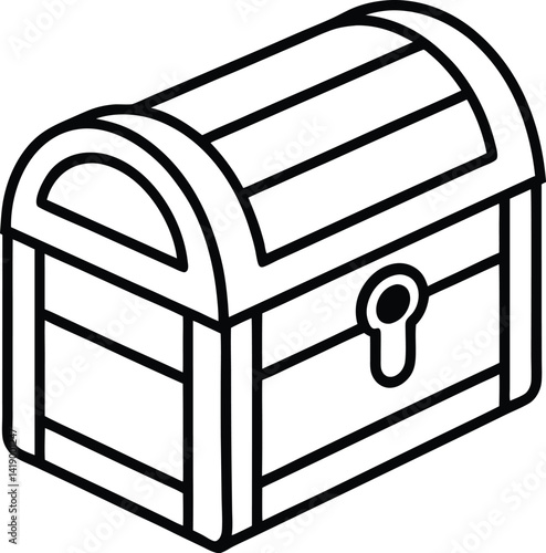 Treasure Chest Vector Symbol | Storage Box, Pirate Loot & Vintage Container Icon