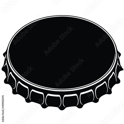 Bottle Cap Silhouette Vector Design