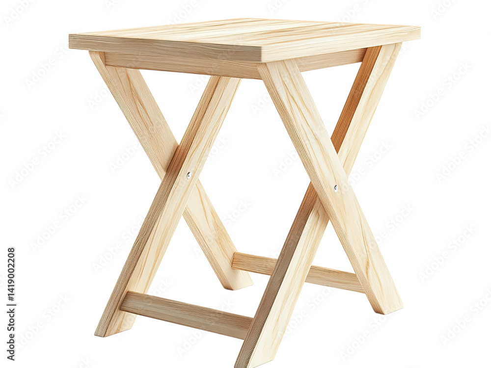 A Simple Wooden Folding Stool: Rustic Charm for Home and Garden A Simple Wooden Folding Stool: Rustic Charm for Home and Garden