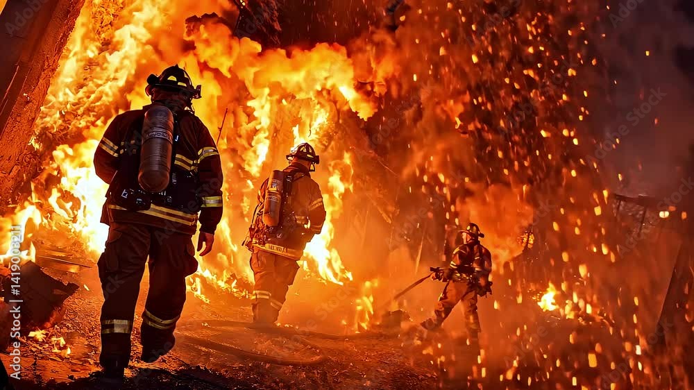 Firefighters Battling a Blaze Firefighters Battling a Blaze