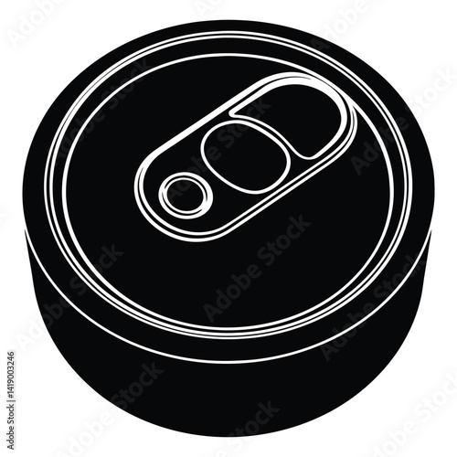 Soda Can Tab Silhouette Vector Graphic