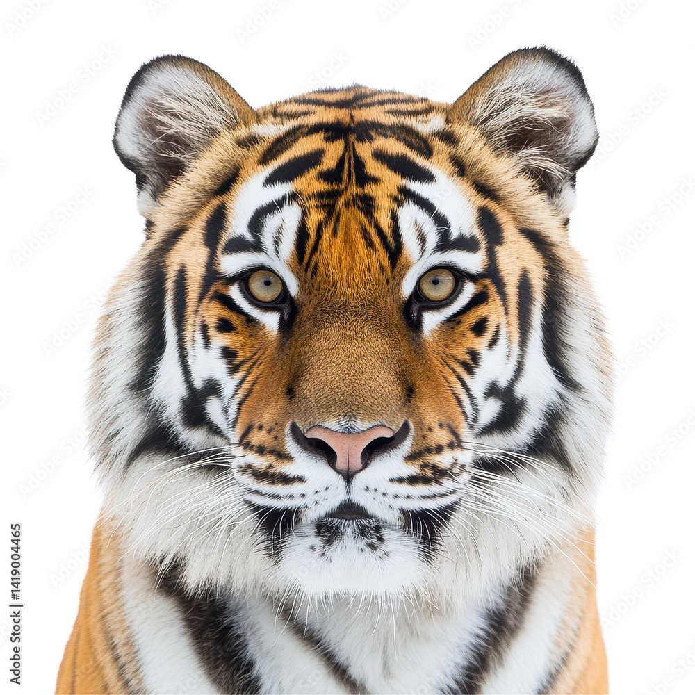 Majestic tiger with striking features on a Transparent background, Tiger on PNG background Majestic tiger with striking features on a Transparent background, Tiger on PNG background