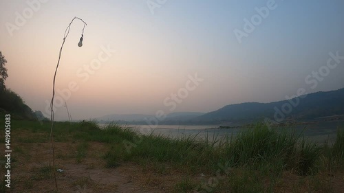 Wallpaper Mural Time Lapse of Mekong River view at sunrise, March 23, 2025, Ubon Ratchathani, Thailand Torontodigital.ca