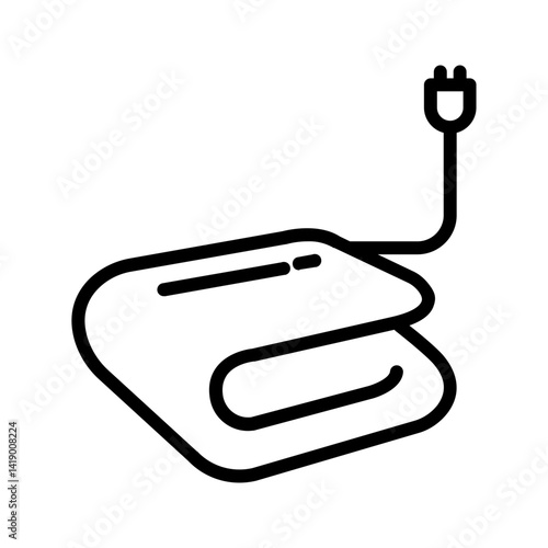 Vector black line icon for Heat pad