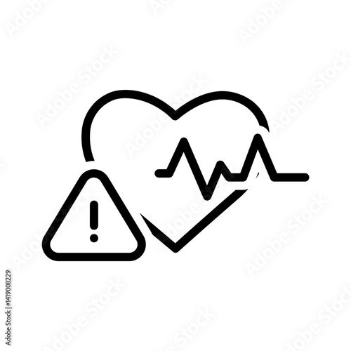 Vector black line icon for High blood pressure
