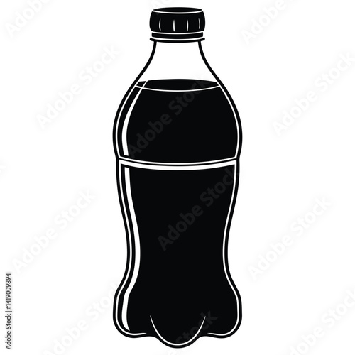 Soda Bottle Silhouette Vector Design