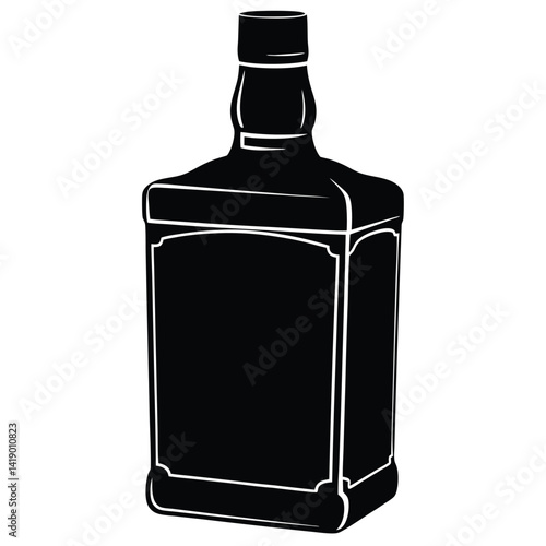 Whiskey Bottle Silhouette Vector Graphic