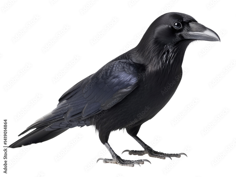 Fototapeta premium Majestic Raven: A Striking Portrait of a Common Raven Bird