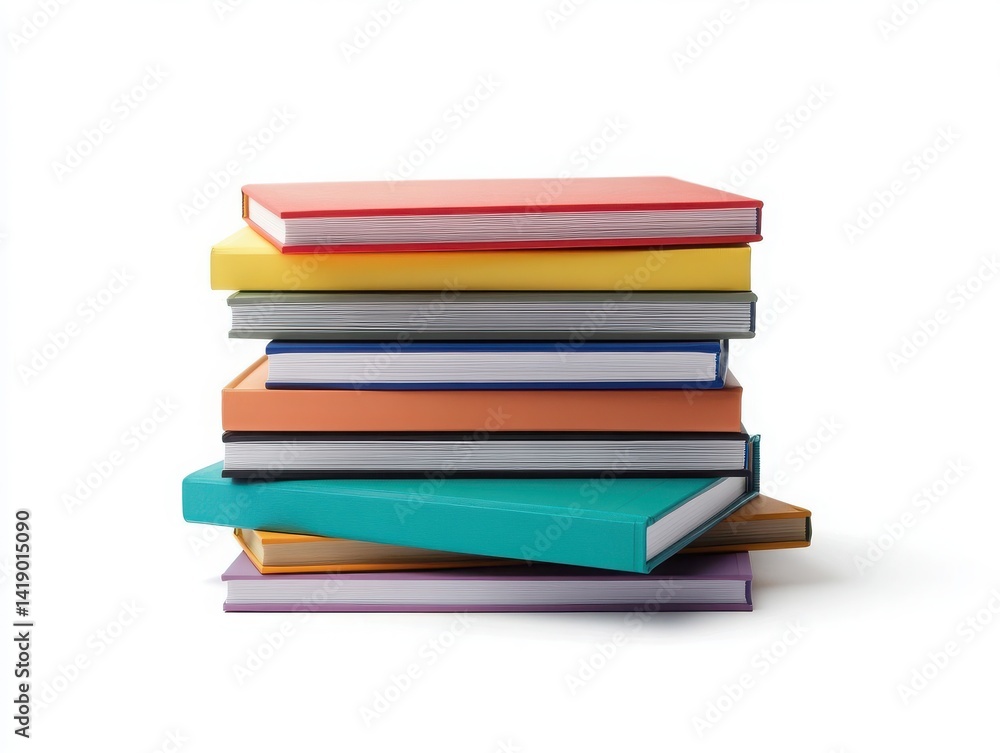 Modern report binder stack isolated with white background Modern report binder stack isolated with white background