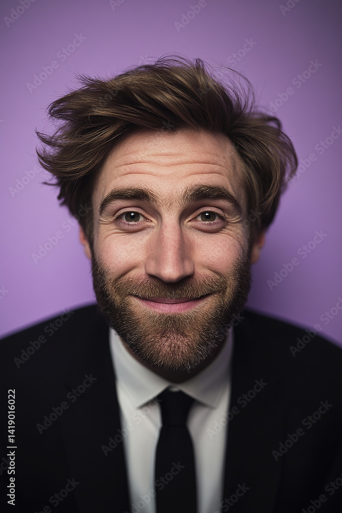 Fototapeta premium Close-up of a business man smiling, a handsome business man