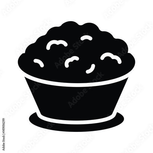 Get hold of this amazing glyph style icon of boiled rice bowl