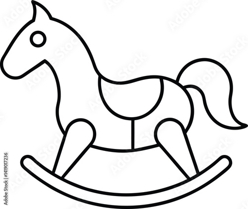 Wooden Horse Toy Vector | Classic Rocker, Vintage Ride-On & Childhood Symbol