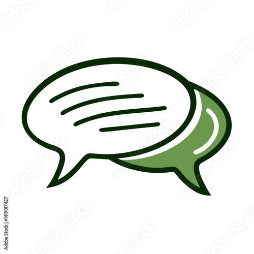 Chat bubble icon representing communication and conversation in digital formats