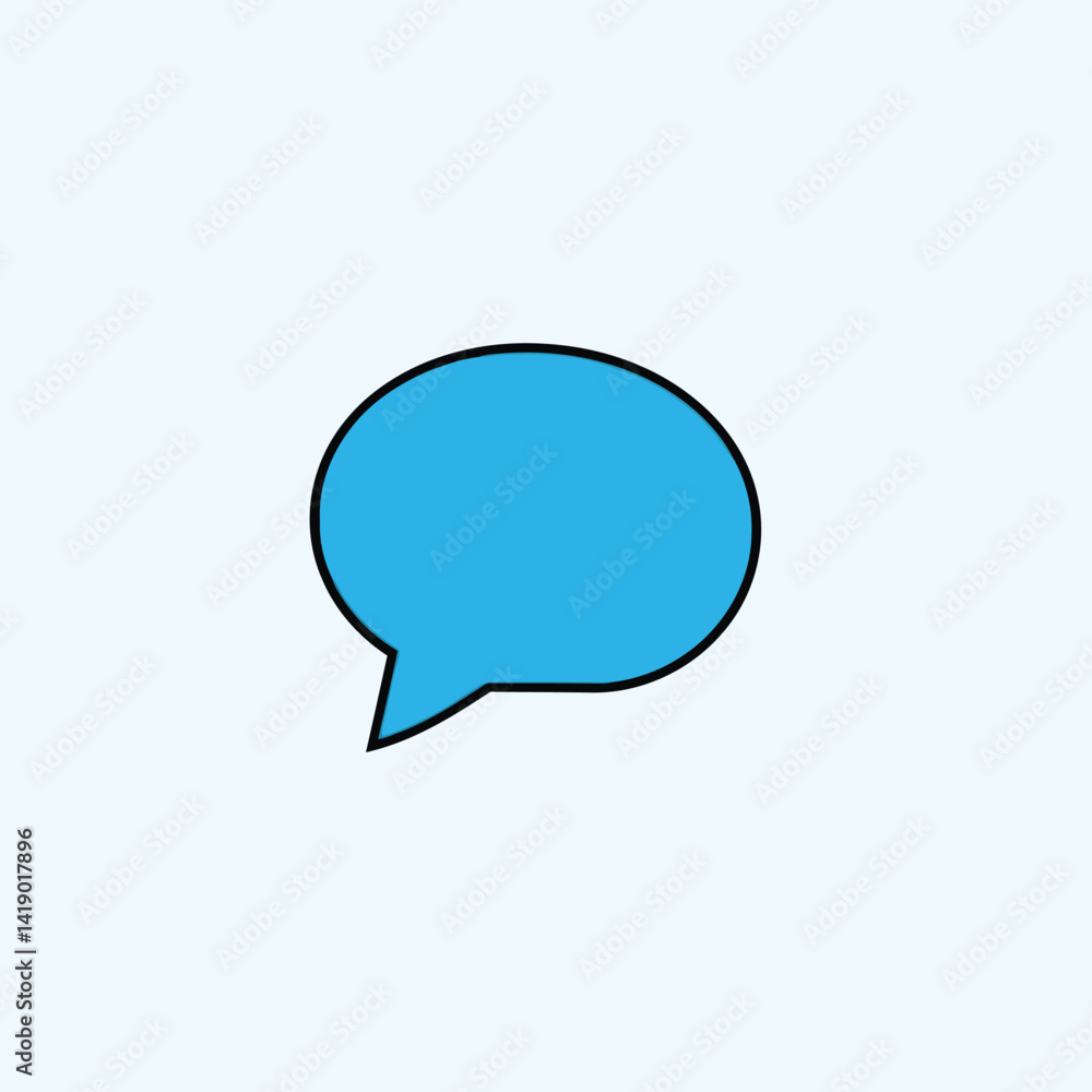 Geometric logo design featuring a sky blue chat icon bold black outline white background clean lines symmetrical balanced composition flat vector style Geometric logo design featuring a sky blue chat icon bold black outline white background clean lines symmetrical balanced composition flat vector style