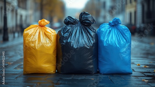 Obraz na płótnie Three stand out garbage bags w salonie