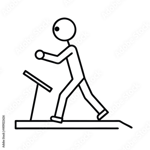 Line Drawing of a Person Using a Treadmill for Cardiovascular Exercise