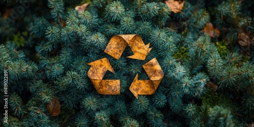 Obraz na płótnie Recycling symbol on coral reef w salonie