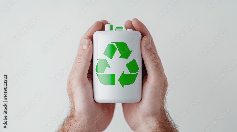 Battery Recycling Day has a large bright green arrow in the center that forms a circular recycling symbol.