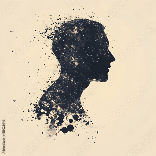 Abstract Effect on Mysterious Silhouette Portrait
