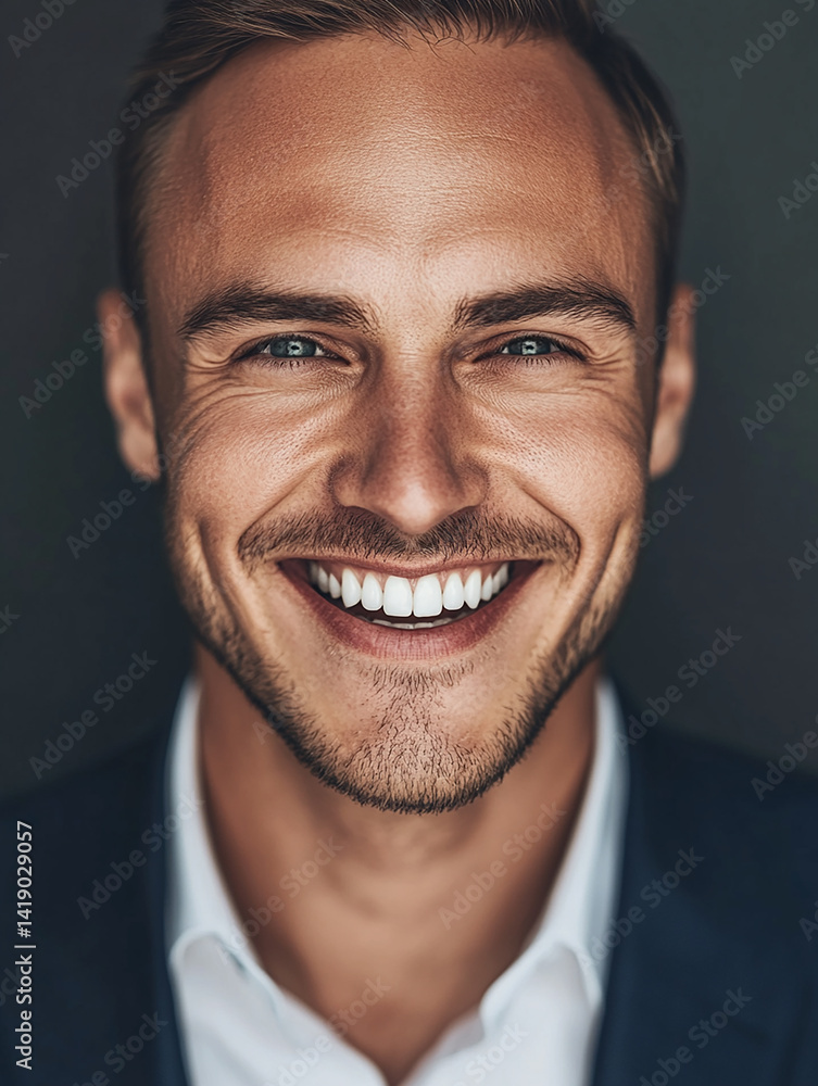 Business man on white background, Business man smiling close-up Business man on white background, Business man smiling close-up