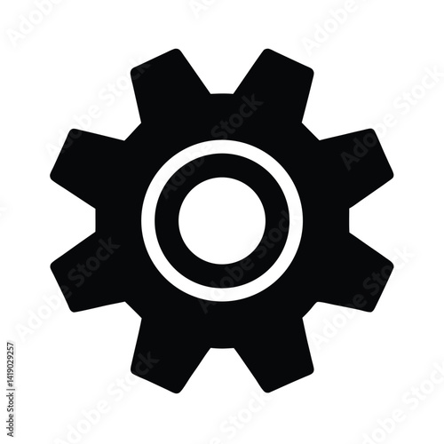 Settings Gear Stencil Icon Vector Illustration