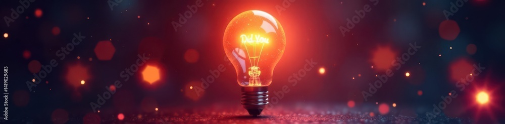 Did you know label with glowing lightbulb rays , creative, graphic design Did you know label with glowing lightbulb rays , creative, graphic design