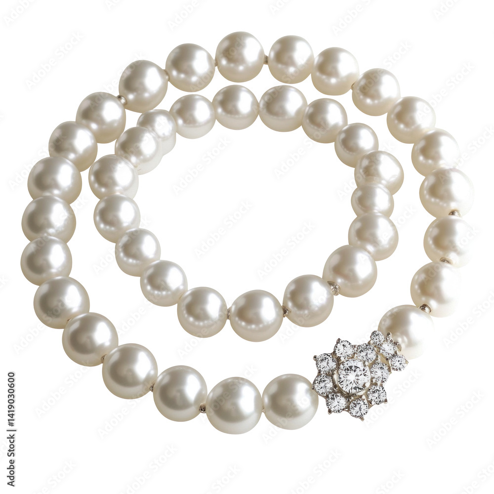 Pearl And Diamond Accent Set... on a transparent background Pearl And Diamond Accent Set... on a transparent background