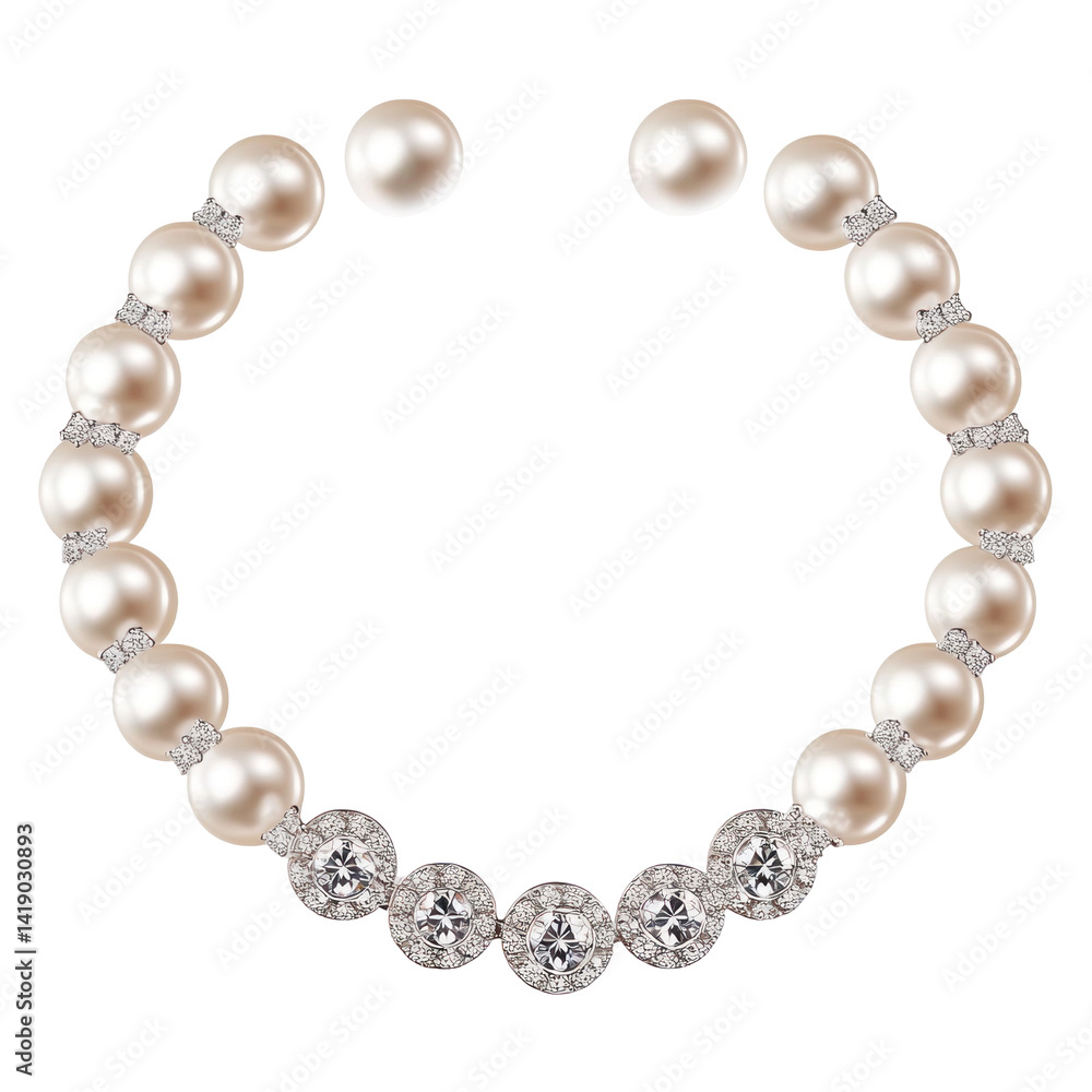 Obraz premium Pearl And Diamond Accent Set... on a transparent background
