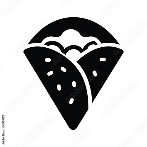 Catch a sight of this glyph style icon of crepe