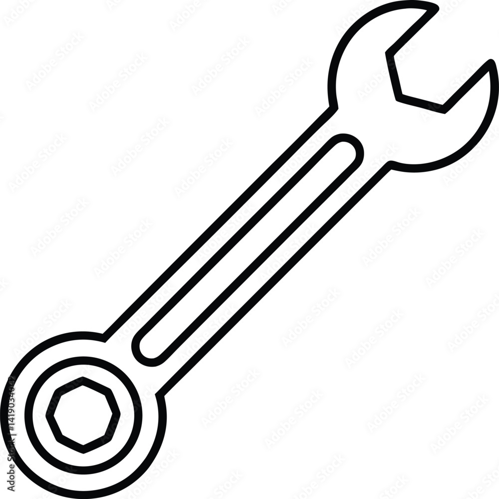 Wrench Icon Vector | Hand Tool, Fixing Gear & Mechanic Essentials Wrench Icon Vector | Hand Tool, Fixing Gear & Mechanic Essentials
