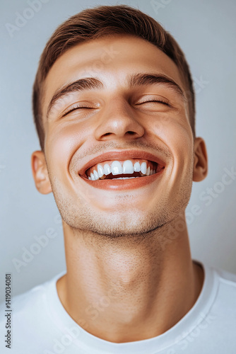 Business man on white background, Business man smiling close-up