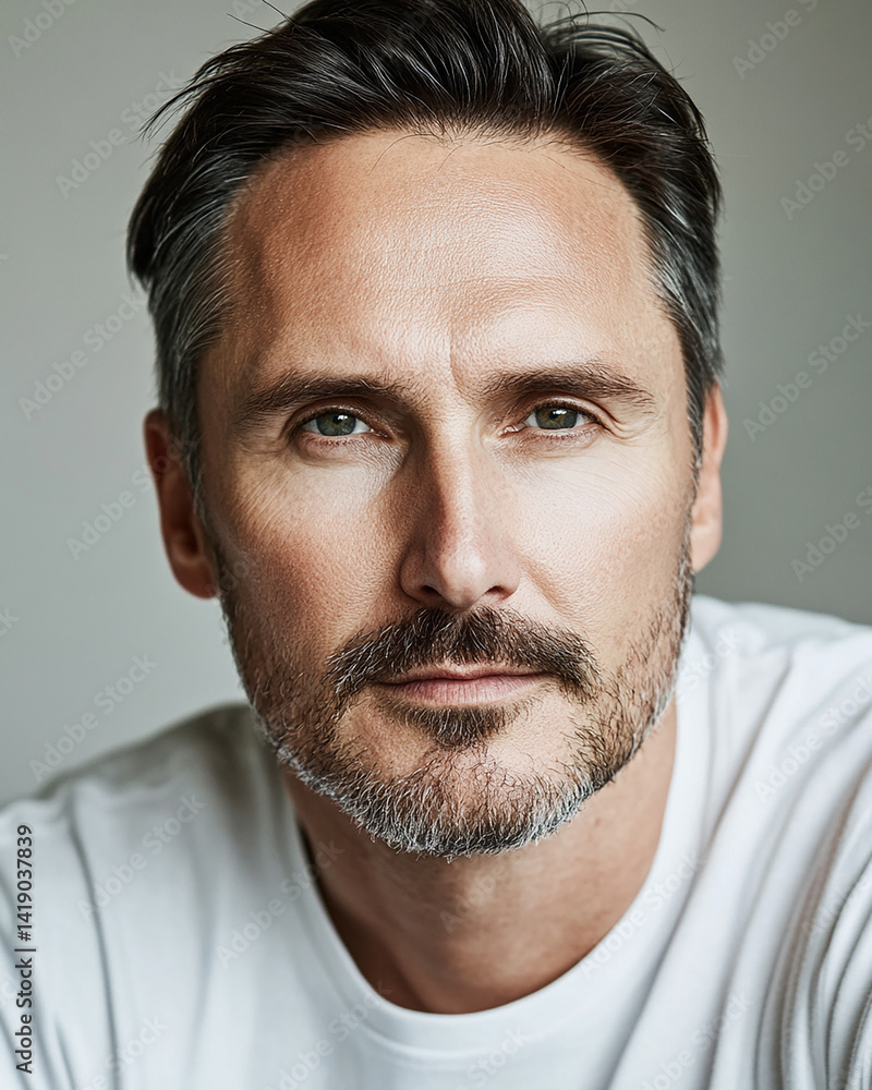 Obraz premium Business man on white background, Business man smiling close-up