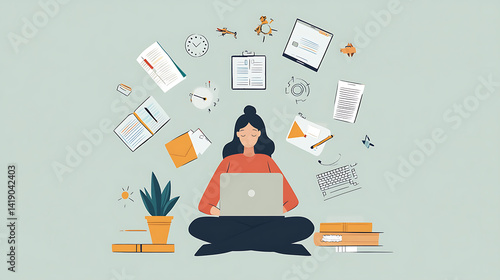 Hybrid workday routine balancing office tasks and remote work flexibility (2)