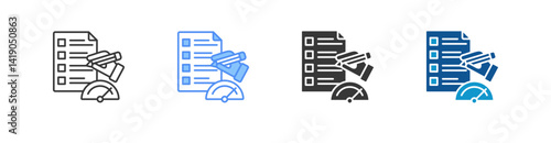 Evaluation Metrics Multistyle Icon Sheet